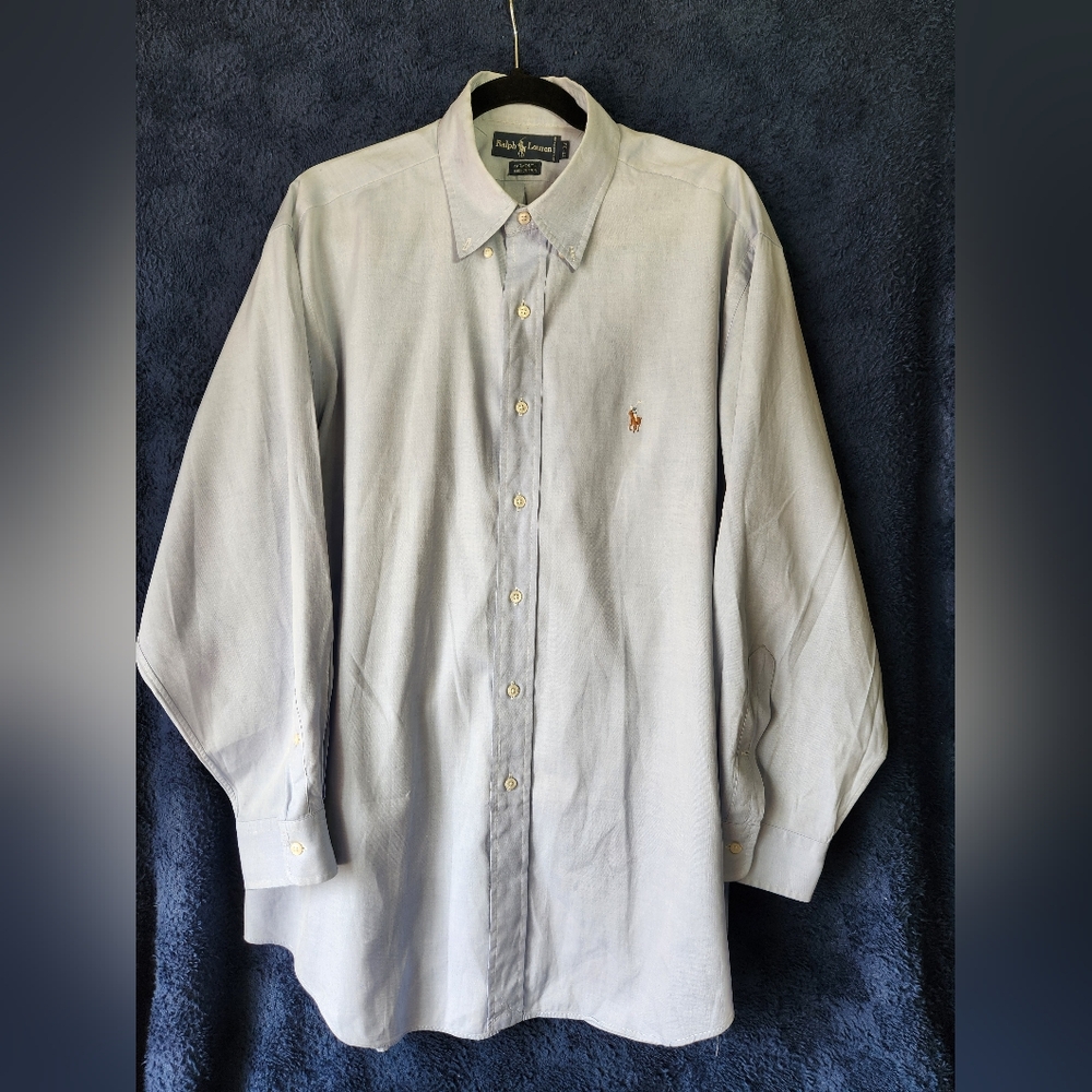 Ralph Lauren Light Blue Button-Down Oxford Shirt with Pony Logo